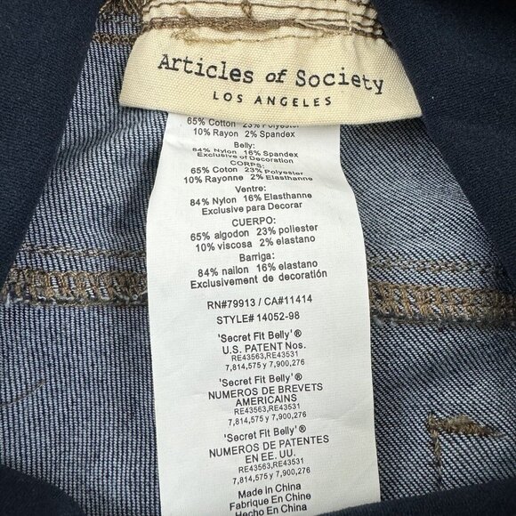 Articles of Society Maternity Skinny Jeans Secret Fit Panel Belly High Rise Sz27 - Picture 8 of 14